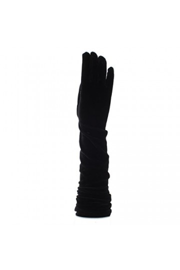Zacs Alter Ego Gants longs en velours noir – Idéal pour les occasions formelles, Noir