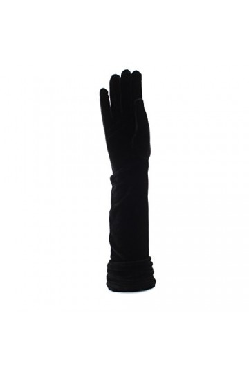 Zacs Alter Ego Gants longs en velours noir – Idéal pour les occasions formelles, Noir