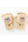 Liyinco Mesdames Mignon Chat Griffe Rabat Gants sans Doigts, Gants sans Doigts Chauds en Peluche, Gants Demi Doigt De Bureau 