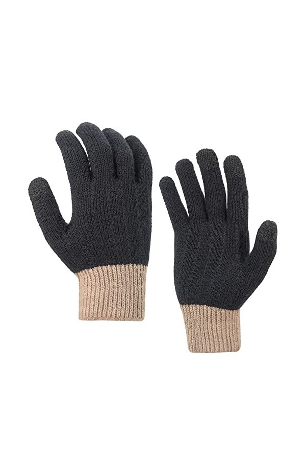 Tanness Gants dhiver pour écran tactile pour femme, Moufles Gris , taille unique