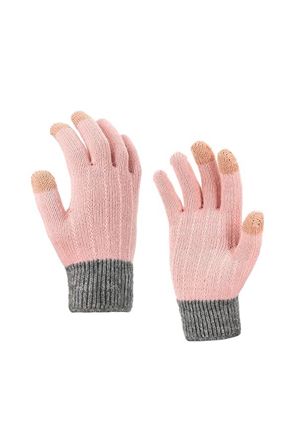 Tanness Gants dhiver pour écran tactile pour femme, Moufles Gris , taille unique