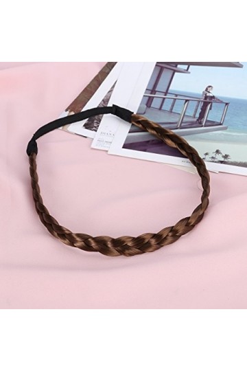 Frcolor Bandeau tressé, cheveux élastiques cheveux tressés bandeau pour les femmes filles brun clair 