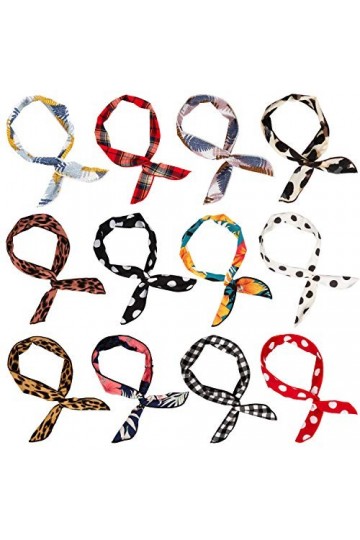 Wodasi 12Pcs Twist Bow Wired Headbands, Fil flexible Headbands Accessoires pour Cheveux Serre-tête à Nœud Vintage Femme Bande