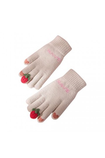 DondPO Gants Hiver Femme Moto Coton Epais Gants Chauds Gants Hiver Coupe-Vent Noir Mitaines Gloves Gants Tricoté écran Tactil