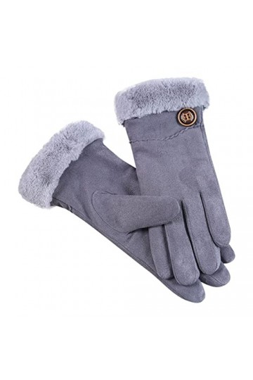 KhG386 Gants chauds en polaire pour femme Gris Taille unique, gris, Taille Unique
