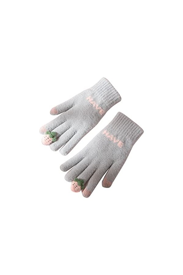 Gants Tactiles Femme Epais écran Tactile Coupe-Vent Gants en Tricot Mitaines Cyclisme Chaud Sport Gloves Mitaines Tricotées G