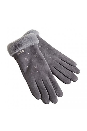 KhG384 Gants chauds en polaire pour femme Gris Taille unique, gris, Taille Unique