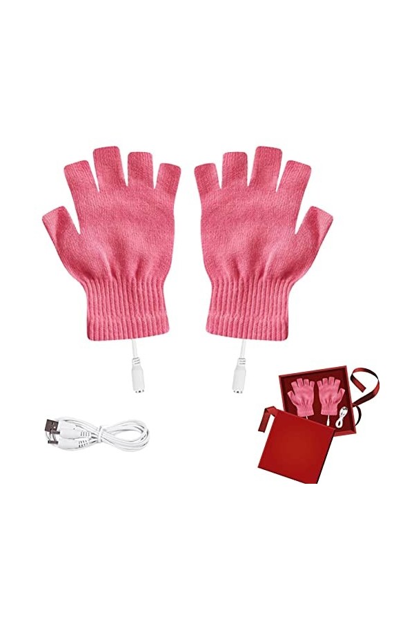 Gants chauffants rechargeables, moufles chauffantes rechargeables par USB, gants tricotés USB pour ordinateur portable, gants