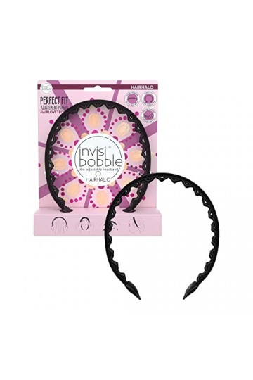 Invisibobble Serre Tête Bijou Noir en Velours Hairhalo - Serre Tete Femme Chic Édition Limitée British Royal - Bandeau Cheveu
