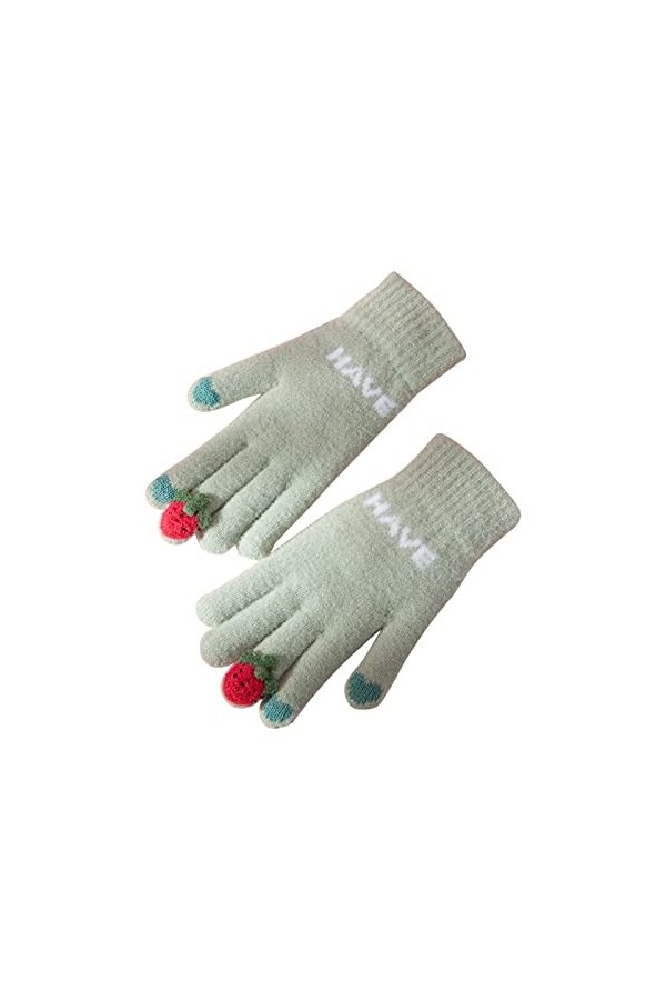 DondPO Gants Femme Hiver Chaud Velo Hiver Polaire Gants Mitaines Tricotées Coupe-vent Epais écran Tactile Mitaines Gants en T