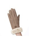 Gants dhiver doublés de chaleur pour femmes - Gants dextérieur pour filles - Mitaines convertibles kaki, taille unique 