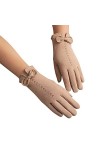 Gants chauds et tendance pour femme avec nœud mignon en polaire pour écran tactile et gants antidérapants