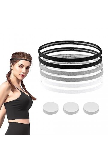 Bandeaux Élastiques, Bandeaux de Sport, Headband Sports, 6 Pièces Bandeaux Cheveux Homme, Serre Tête pour Garçon, Bandeau Che