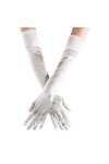 Gants longs en satin pour femme - Pour la danse des années 1920 - Pour temps froid