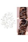 YANSHON 100cm Bijoux Cheveux Perles Cristal Serre Tête Guirlande Bandeau Headband Cheveux Mariage Strass Accessoires Cheveux 