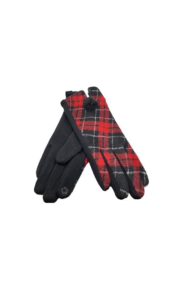 Imperial Studios Gants dhiver à motif tartan pour femme - Pour écran tactile avec doublure en polaire chaude - Pour temps fr
