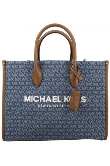 Michael Michael Kors Mirella Sac fourre-tout en denim, bandoulière et bandoulière, denim, Small