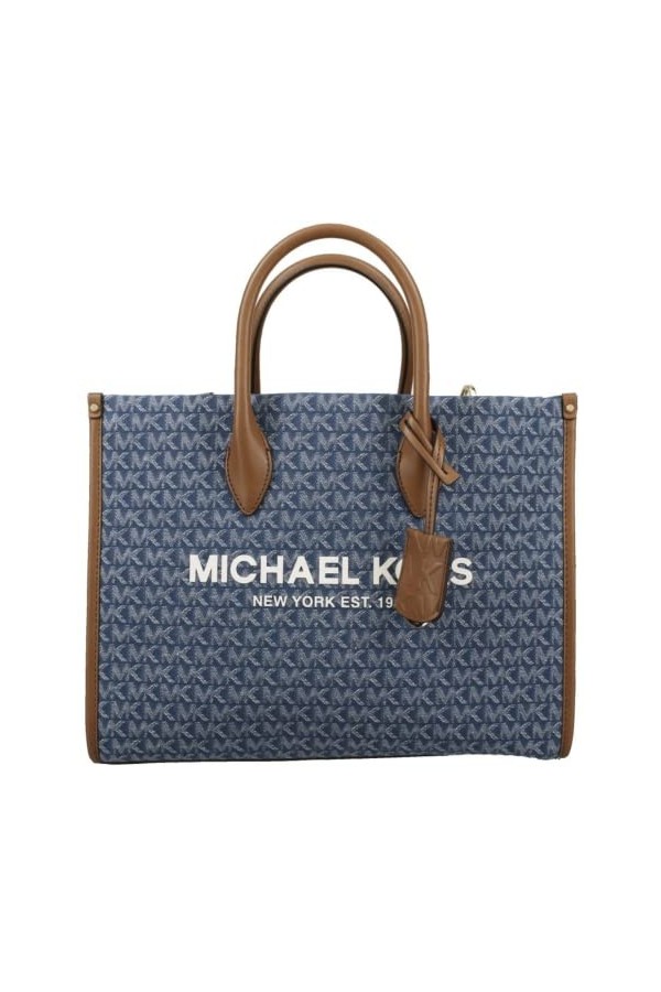 Michael Michael Kors Mirella Sac fourre-tout en denim, bandoulière et bandoulière, denim, Small