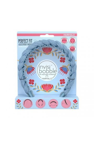 Invisibobble Serre Tete Epais Bleu Hairhalo Margarita Bonita - Serre Tete Femme Chic - Headband Édition Limitée - Bandeau Fem