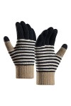 Gants dhiver pour femme - Gants chauds en tricot - Poignets élastiques - Gants dhiver pour textos - Moufles isolées par tem