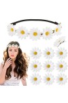 Bandeau Tournesol Fleur Artificiel Serre Tête Headband Marguerite et 10pcs Épingle à Cheveux Pinces Cheveux de Tournesol Acce