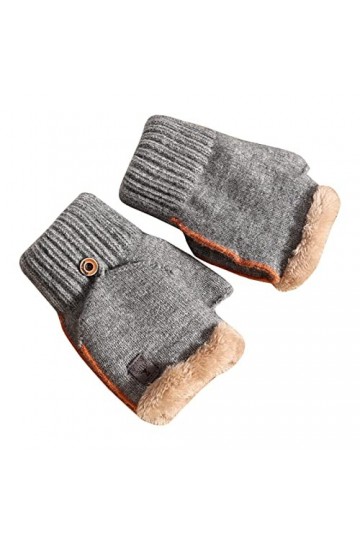 Moufles imperméables pour femme, gants dhiver en peluche demi-doigt épaissi pour léquitation en plein air froid hiver chaud