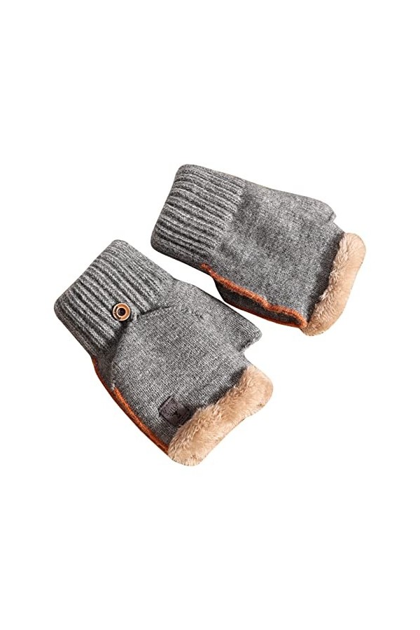 Moufles imperméables pour femme, gants dhiver en peluche demi-doigt épaissi pour léquitation en plein air froid hiver chaud