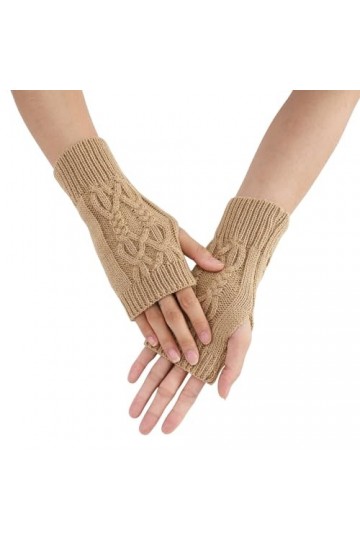 HERSIL Mitaines Mitaines Mitaines Tricot Chaud Femme Moufles Convertibles Mode Fleurs Latex Manchettes, jaune, Taille unique