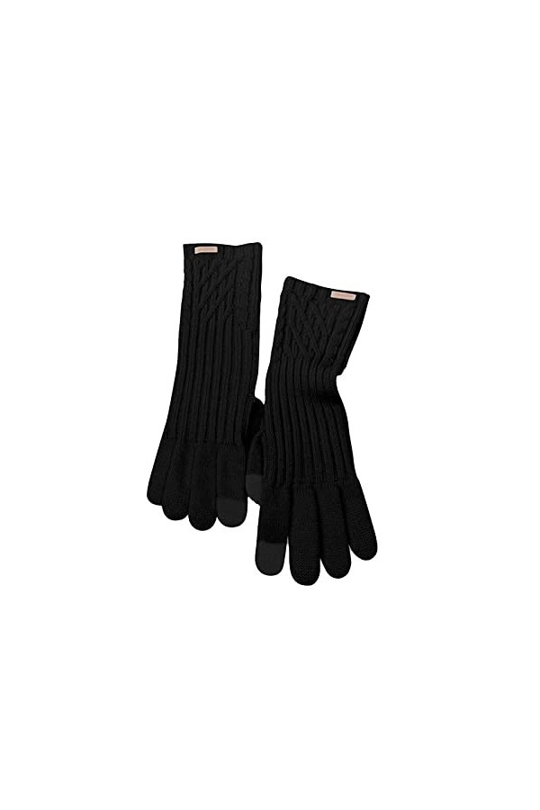 QWUVEDS Winter Lingge Long Poignet Tissé à Deux Doigts Gants décran pour Femmes Gant, kaki, taille unique