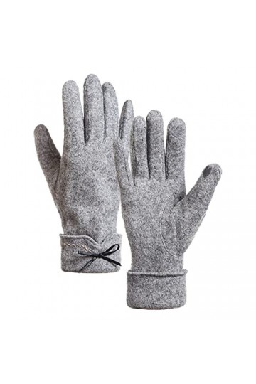 Gants coréens en peluche épaisse pour le cyclisme avec nœud en peluche Ttk810 gris, taille unique 