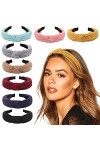 DRESHOW 8 Pièces Bandeau Cheveux pour Femme Boho Bandeaux Serre Tête Elastique Bandeaux avec Nœuds Cheveux Accessoires
