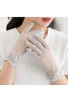 Yoaodpei Gants de crème Solaire Minces en Dentelle élégante, Printemps de la Soie de Glace Mince dété de Femme et à lautomn