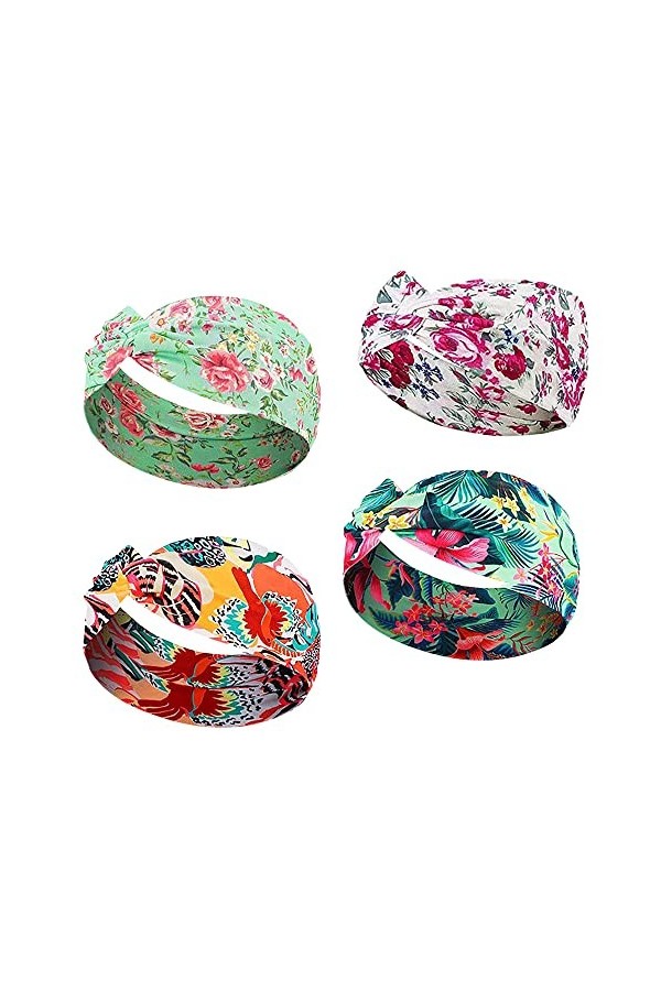 Large élastique Bandeau Cheveux Femme Bandeau Cheveux Fleur Imprimé Élastique Tête Enveloppe Hairband Twisted Cute Hair Acces
