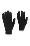 Gants tricotés coupe-vent et chauds de couleur unie pour les activités de plein air en automne et en hiver MuE76, Noir , tail