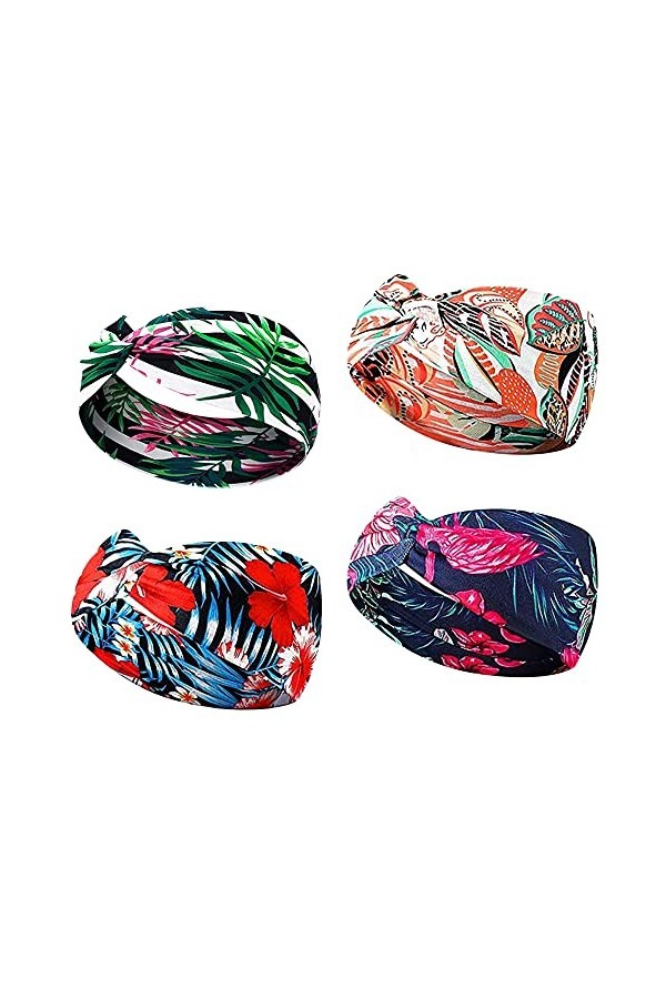 Large élastique Bandeau Cheveux Femme Bandeau Cheveux Fleur Imprimé Élastique Tête Enveloppe Hairband Twisted Cute Hair Acces
