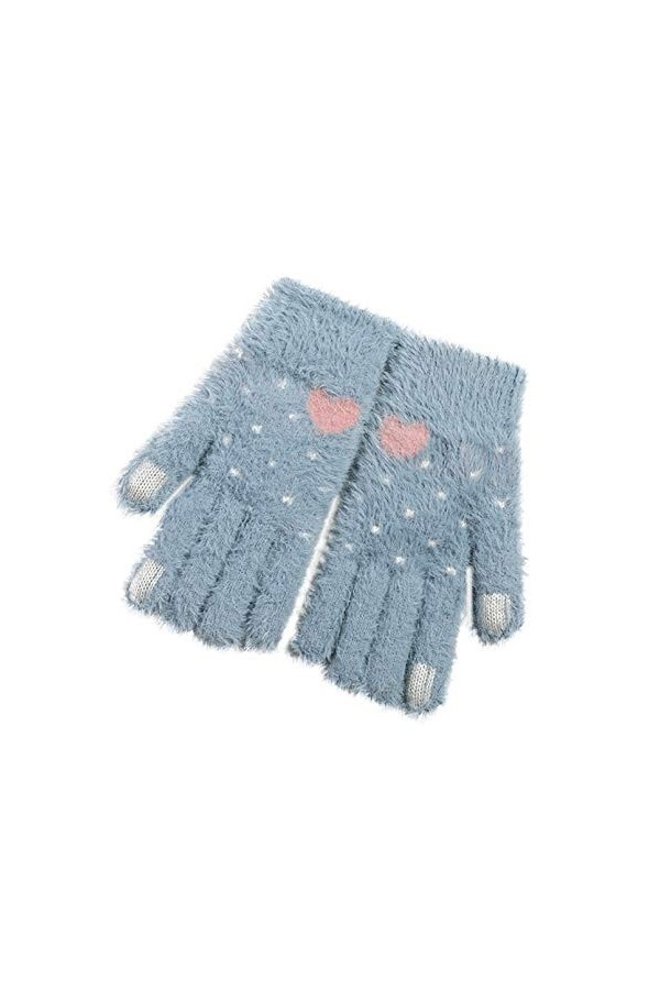 LUOXUEFEI Gants Femmes Hiver Gants Tricotés Doux Chaud en Peluche Mitaine Guantes Couverture De Doigt