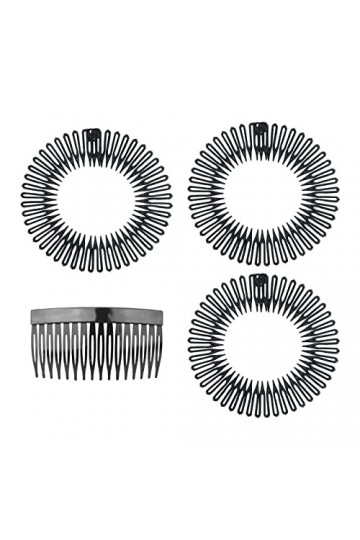 VIKSAUN Lot de 3 bandeaux flexibles avec peigne à insert, serre-tête flexible – Résistant aux boutons-pression – Serre-tête e