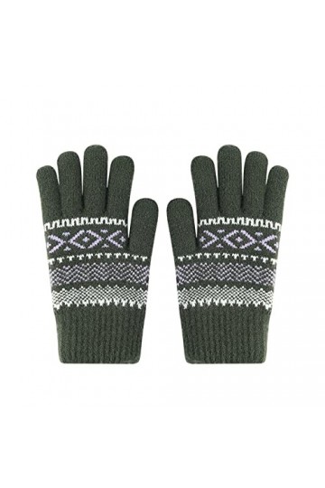 Gants dhiver tricotés en jacquard pour homme et femme, doigts fendus avec bordure épaisse, gants chauds pour léquitation, l