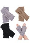 3 Paires de Gants Sans Doigts Chauffe-poignets, Demi-Doigts Gants sans Doigts dHiver,Mitaines sans Doigts Chaud Poignet Main