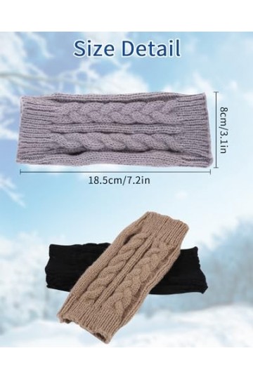 3 Paires de Gants Sans Doigts Chauffe-poignets, Demi-Doigts Gants sans Doigts dHiver,Mitaines sans Doigts Chaud Poignet Main