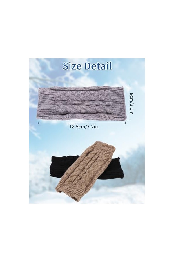 3 Paires de Gants Sans Doigts Chauffe-poignets, Demi-Doigts Gants sans Doigts dHiver,Mitaines sans Doigts Chaud Poignet Main