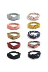 DRESHOW 10 PCS Femme Bandeau Cheveux Bandeaux, Headbands et Serre-têtes Vintage Imprimé Tête Enveloppe Cheveux Accessoire