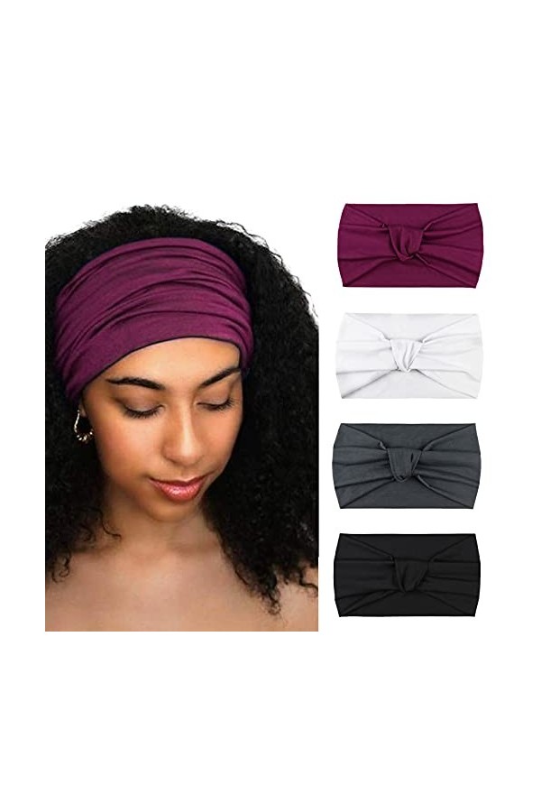 DRESHOW 10 PCS Femme Bandeau Cheveux Bandeaux, Headbands et Serre-têtes Vintage Imprimé Tête Enveloppe Cheveux Accessoire