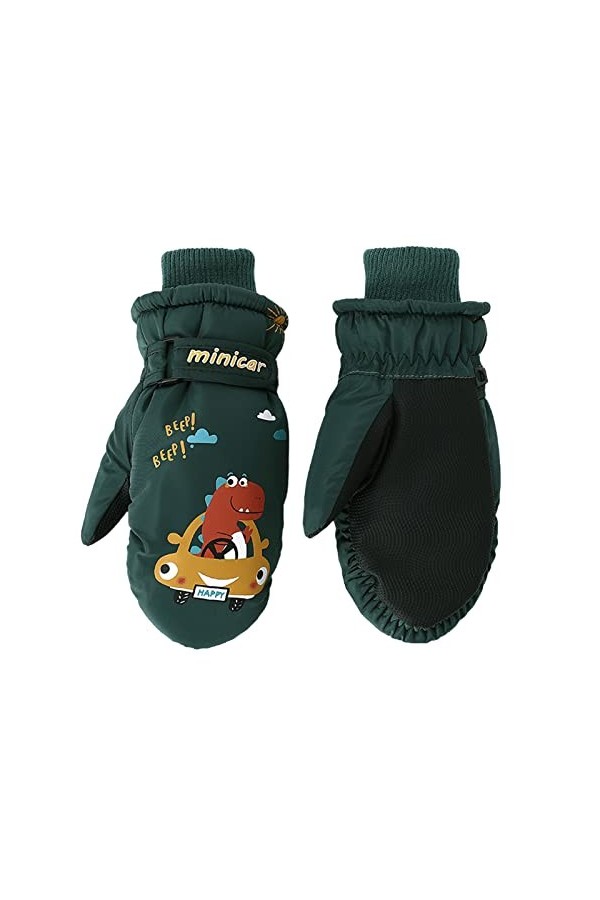 Gants de ski dhiver pour enfants chauds et mignons - Gants déquitation doux et coupe-vent - Moufles pour femme gris, taill