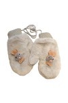 KieTeiiK Gants dhiver en peluche lapin avec cordon, moufles doublées dhiver pour Outdo, gants de lapin mignons avec ficelle