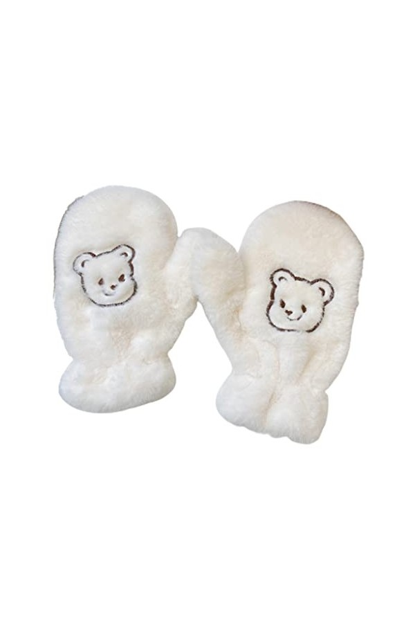 Moufles en peluche avec motif dours - Gants dhiver chauds et antidérapants - Pour sports de plein air, violet, M