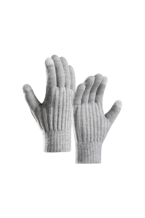 Gants dhiver chauds et agréables au toucher en laine double couche épaisse pour lextérieur et lextérieur avec doublure rem