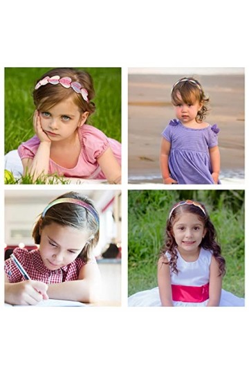 Bandeaux Arc-en-ciel, Comius Sharp 12 Pcs Glitter Heart Girls Headbands, Sequin Star Hairbands, Multicolor Headband for Girls