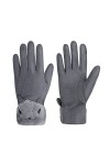 Gants dHiver Femmes Suédé avec Doublure en Peluche Mouffles Ecran Tactile avec Bordure en Fourrure Gants de Cyclisme Chaudes