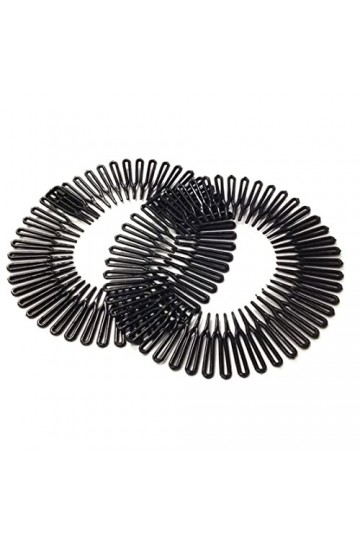Stretch cheveux peigne 2 zig zag flexible plastique cercle peigne bande de tête de dent circulaire complète accessoires de ch